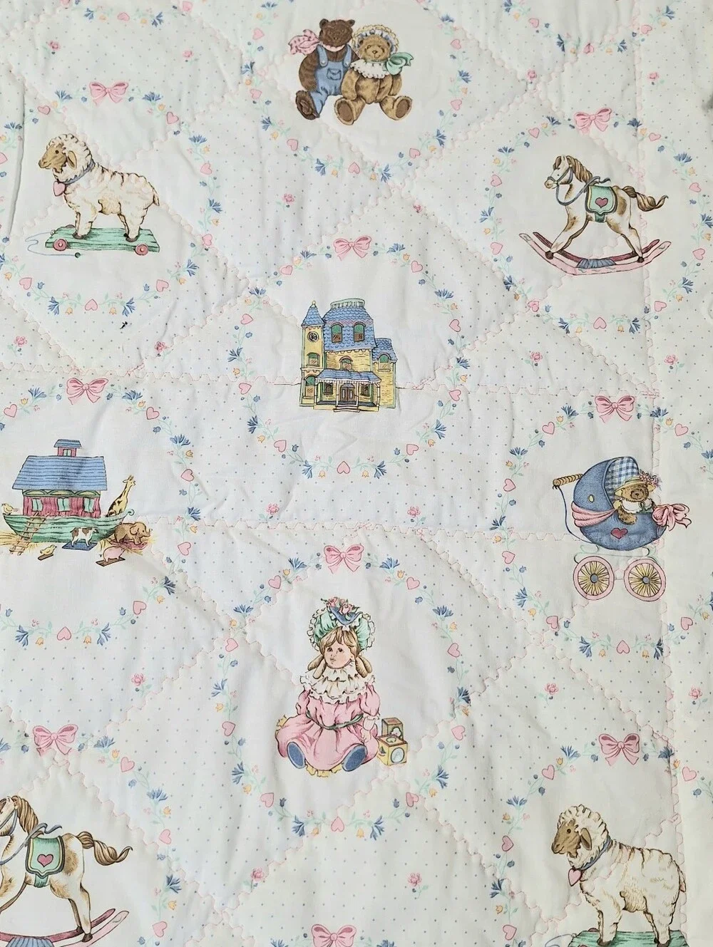 Glenna Jean Vintage Handmade Child's Quilt 71 X 41